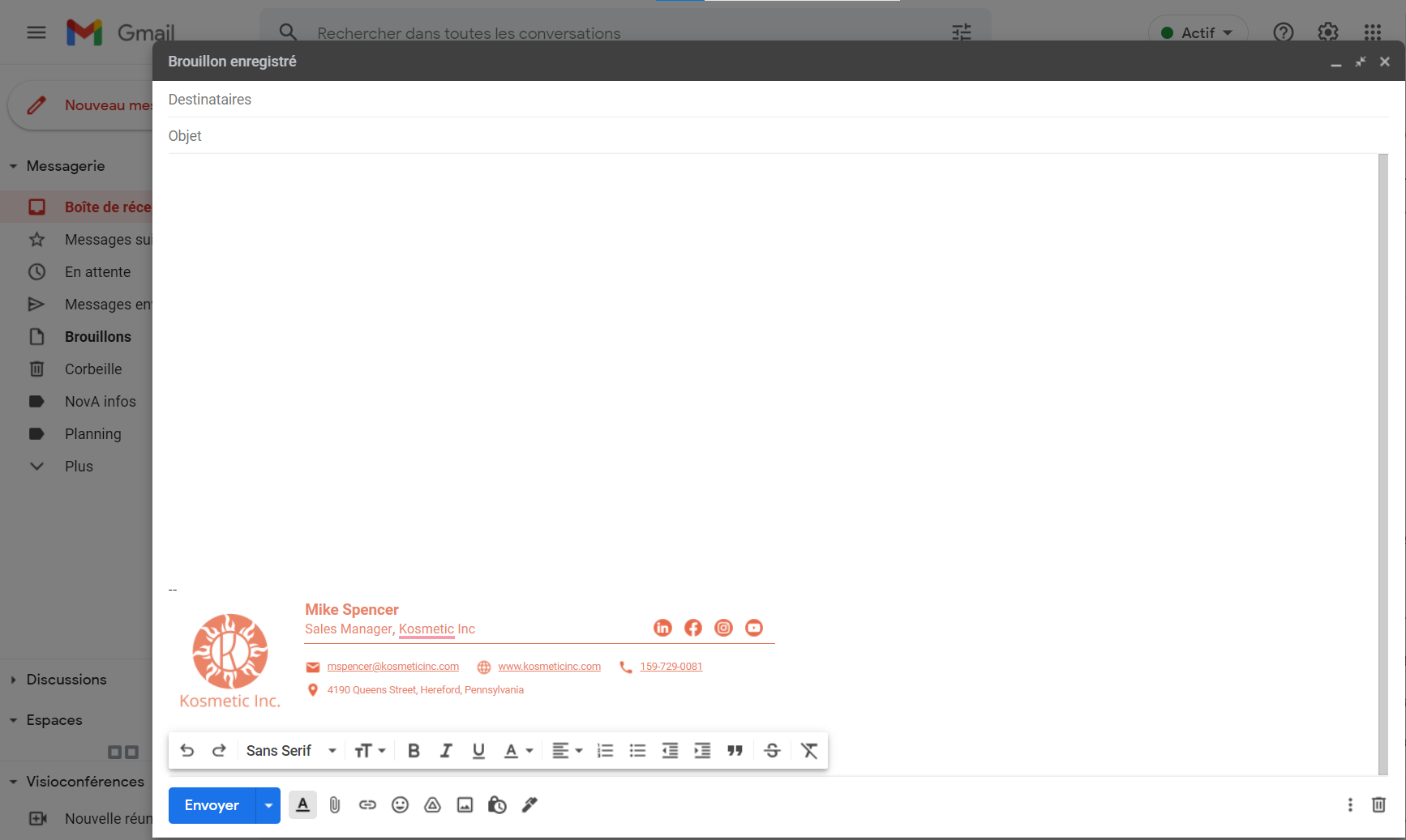 Gmail avec email signature FreeLogoDesign