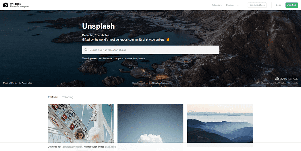 Banque d'images Unsplash