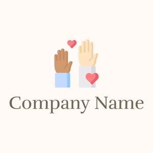 Volunteer logo on a Seashell background - Abstrait