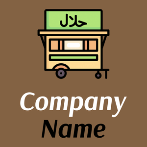 Food truck logo on a Dark Wood background - Comida & Bebida