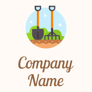 Gardening logo on a Seashell background - Fiori