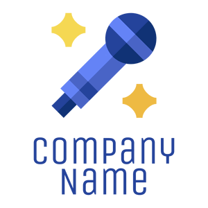 Free Speech Blue Microphone on a White background - Arte & Intrattenimento