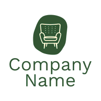 Logotipo de sillón sobre fondo verde - Muebles de casa Logotipo