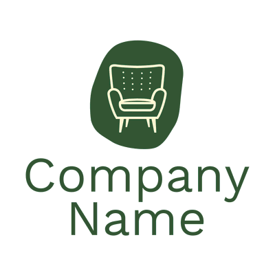 Logotipo de sillón sobre fondo verde - Venta al detalle Logotipo