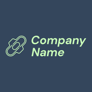 Sanitary pad logo on a Gulf Blue background - Hospital & Farmácia