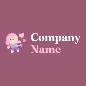Hit by cupid logo on a Mauve Taupe background - Partnervermittlung