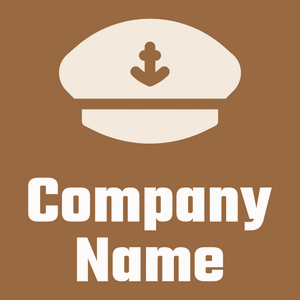 Captain cap logo on a brown background - Abstrakt