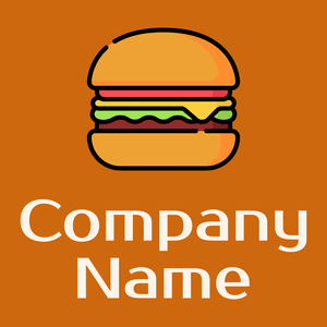 Burger logo on a brown background - Comida & Bebida