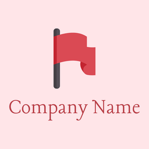 Red flag logo on a Misty Rose background - Abstracto