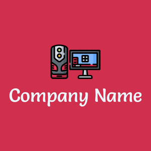 Computer logo on a Brick Red background - Juegos & Entretenimiento