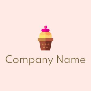 Ice cream logo on a Misty Rose background - Food & Drink