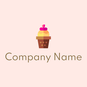 Ice cream logo on a Misty Rose background - Essen & Trinken