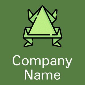 Origami logo on a Fern Green background - Abstrato