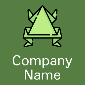 Origami logo on a Fern Green background - Abstracto