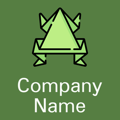 Origami logo on a Fern Green background - Rencontre
