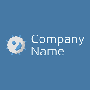 White blood cell logo on a Steel Blue background - Abstracto