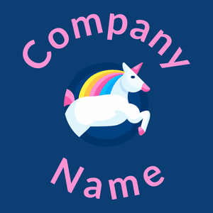Unicorn logo on a Dark Cerulean background - Abstrato