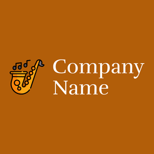 Saxophone logo on a Rust background - Arte & Entretenimiento