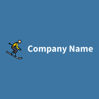 Ski logo on a Steel Blue background - Kleinhandel