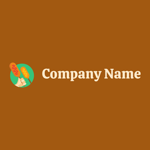 Corn dog logo on a Golden Brown background - Essen & Trinken