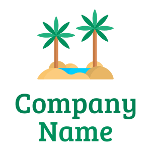 Two Palm Trees Oasis logo on a White background - Voyage & Hotel