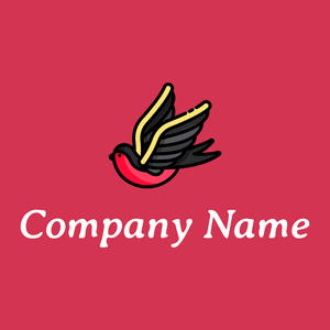 Swallow logo on a Brick Red background - Abstrait