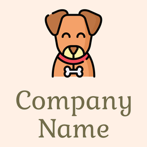 Puppy logo on a Seashell background - Animales & Animales de compañía