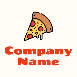 Pizza logo on a Floral White background - Food & Drink