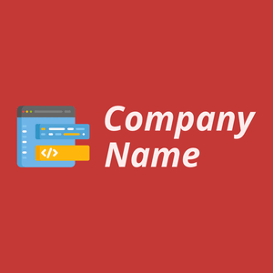 Coding logo on a Mahogany background - Empresa & Consultantes