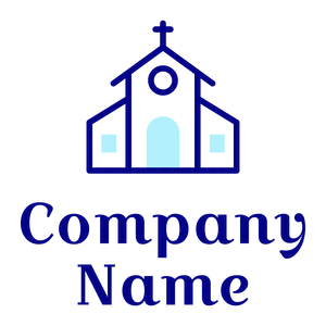 blue Church on a White background - Religión