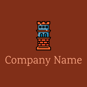 Fort logo on a Falu Red background - Domaine de l'architechture