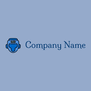 Boxing helmet logo on a Polo Blue background - Domaine sportif