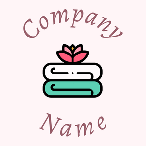 Bath towel logo on a Lavender Blush background - Abstracto