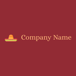 Mexican hat logo on a Bright Red background - Abstrato