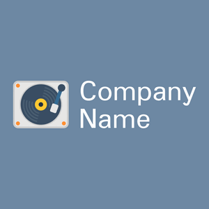 Turntable logo on a Bermuda Grey background - Abstracto