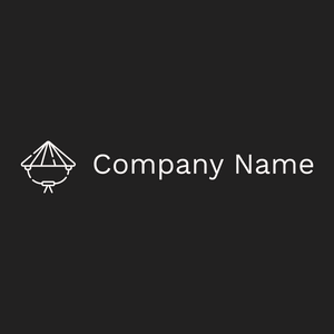 Asian hat logo on a Nero background - Abstrato