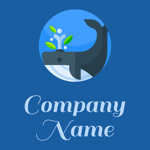 Whale logo on a Denim background - Animales & Animales de compañía