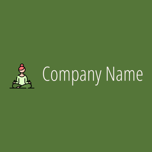 Yoga position logo on a Fern Green background - Abstrait