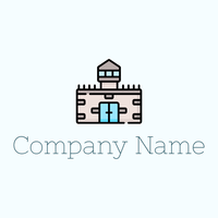 Prison logo on a Azure background - Domaine de l'architechture