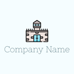 Prison logo on a Azure background - Domaine de l'architechture