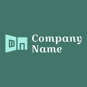 Interior design logo on a Dark Green Copper background - Architektur