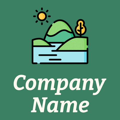 Lake logo on a Viridian background - Landscaping