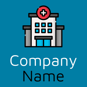 Hospital logo on a Cerulean background - Medical & Farmacia