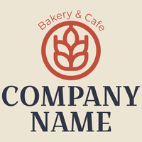 Orangefarbenes und beiges Bäckerei- und Café-Logo - Landwirtschaft