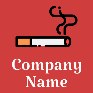 Cigarrete logo on a Persian Red background - Abstrait