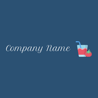 Tomato juice logo on a Venice Blue background - Alimentos & Bebidas
