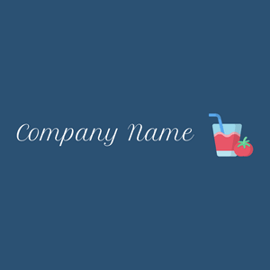 Tomato juice logo on a Venice Blue background - Alimentos & Bebidas