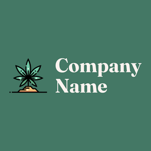 Cannabis logo on a Dark Green Copper background - Hospital & Farmácia