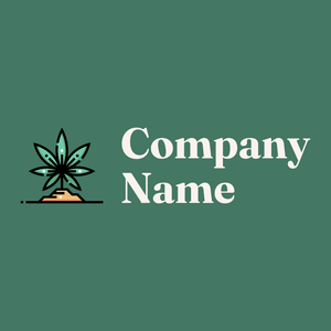 Cannabis logo on a Dark Green Copper background - Medicina & Farmacia