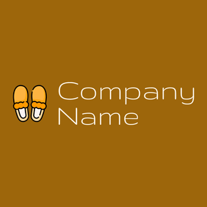 Slipper logo on a Golden Brown background - Abstracto